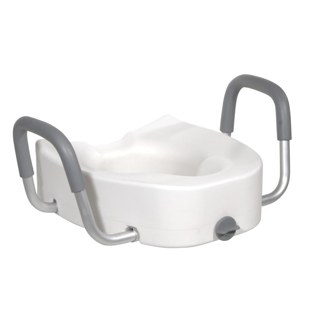 Drive™ Premium Elongated Raised Toilet Seat with Arms 5 Inch Height