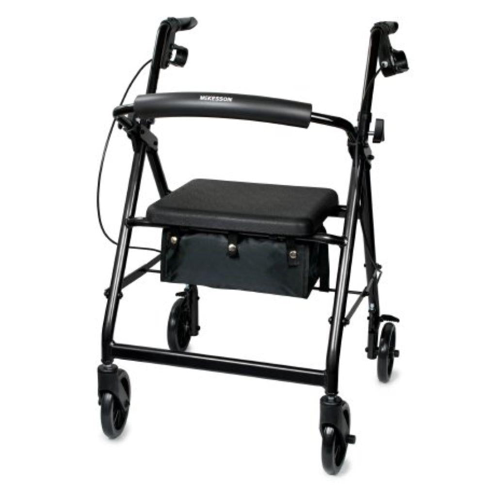 McKesson Folding 4 Wheel Rollator With Aluminum Frame