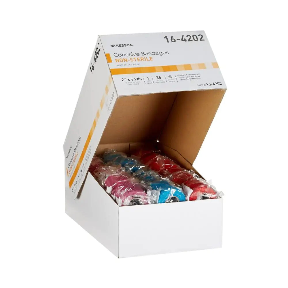 McKesson Self-adherent Closure Cohesive Bandage, 2 Inch x 5 Yard (Multi-Color Pack)