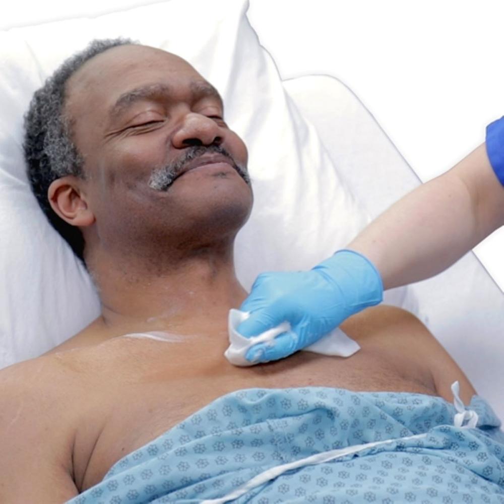 Comfort Bath® Heavyweight Cleansing Washcloths In Use