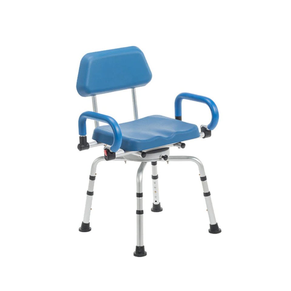 OasisSpace 360-Degree Swivel Shower Chair - Adjustable Height, 400lb Capacity, FSA/HSA Eligible