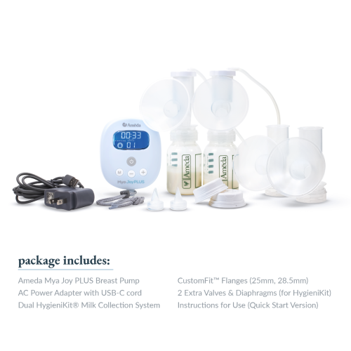 Ameda Mya Joy PLUS Rechargeable, Quiet, and Portable Double Breast Pump
