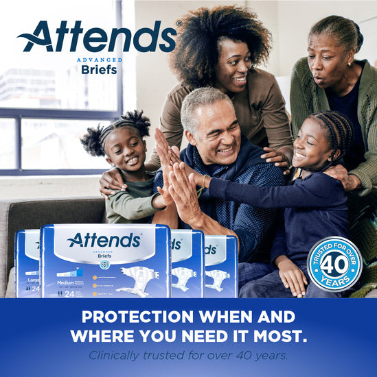 Attends® Advanced Heavy Absorbency Disposable Incontinence Brief Protection When and Where You Need It Most