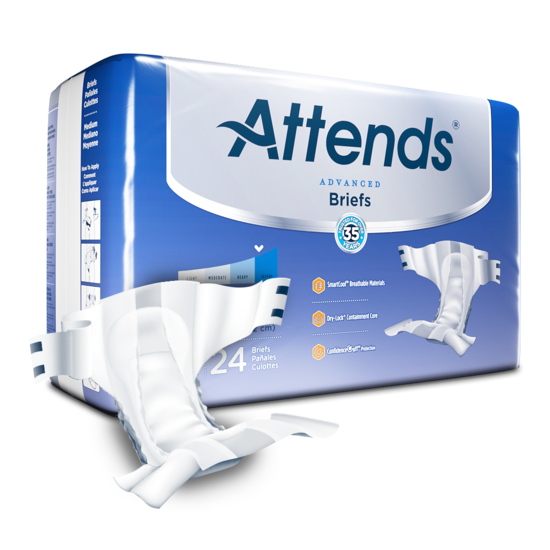 Attends® Advanced Heavy Absorbency Disposable Incontinence Brief