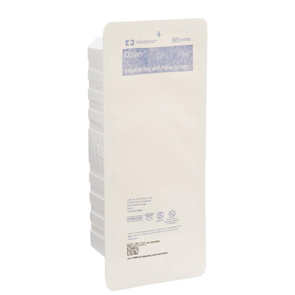 Side Front view of the KenGuard® Irrigation Tray showing product details and QR code