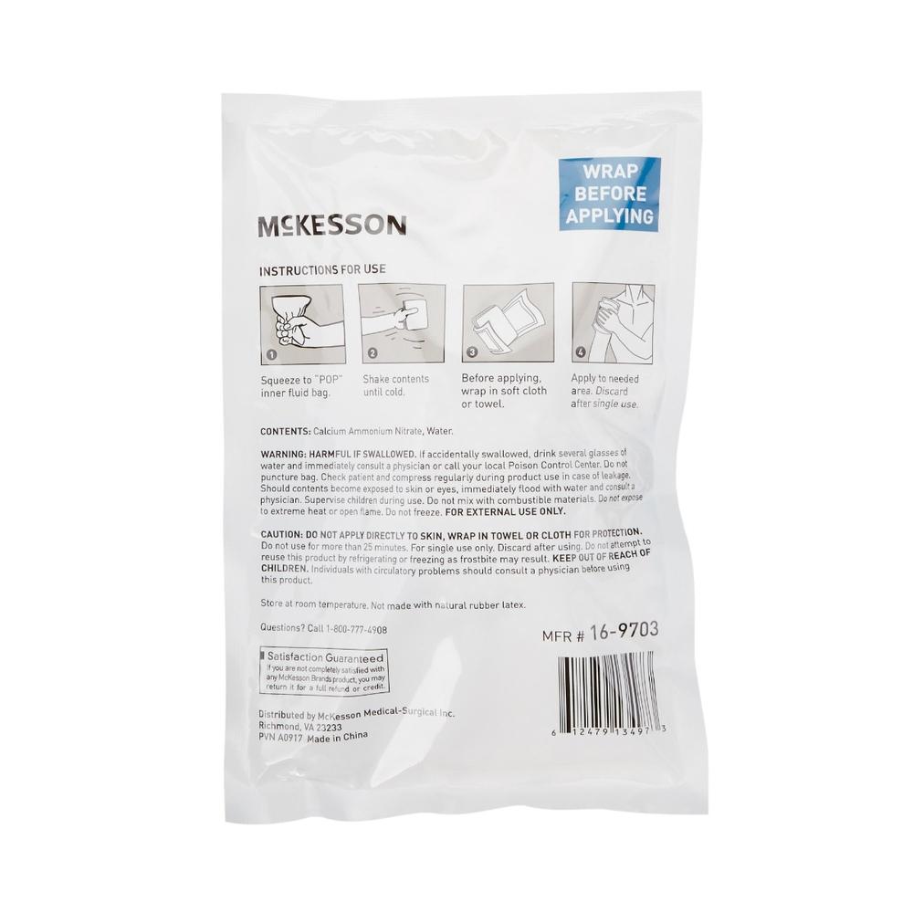 McKesson Instant Cold Compress Back of Single