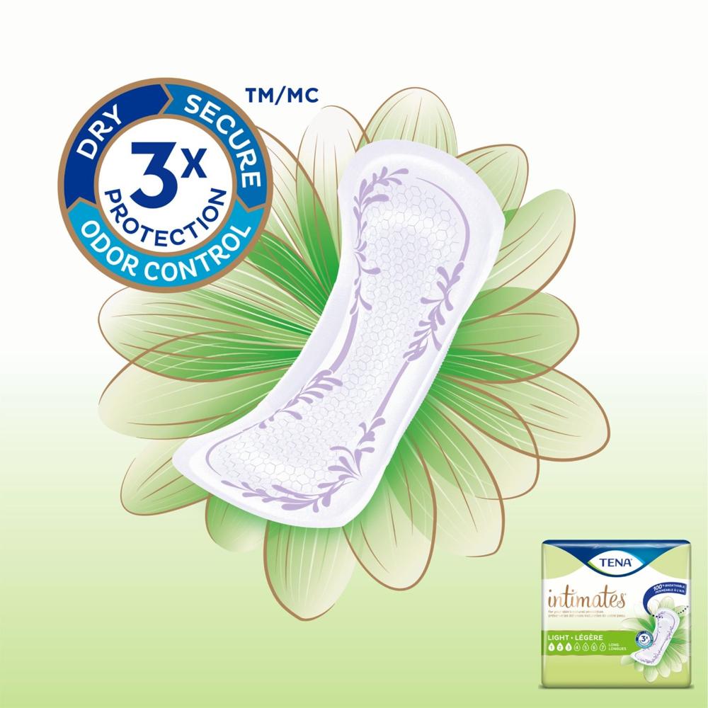 TENA Intimates Ultra Thin Light Absorbency Pad Dry Secure Odor Control Image