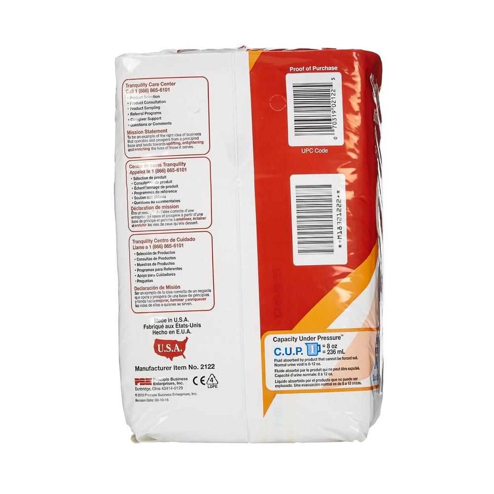 Tranquility® Slimline® Heavy Absorbency Incontinence Brief Size Medium Side of Bag