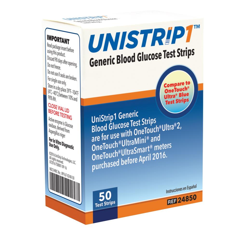 Unistrip™ Blood Glucose Test Strips 50 ct. for OneTouch® Ultra® Blood Glucose Meter