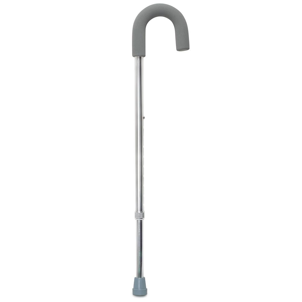 McKesson Round Handle Cane Aluminum 29-3/4 to 38-3/4 Inch Height Silver