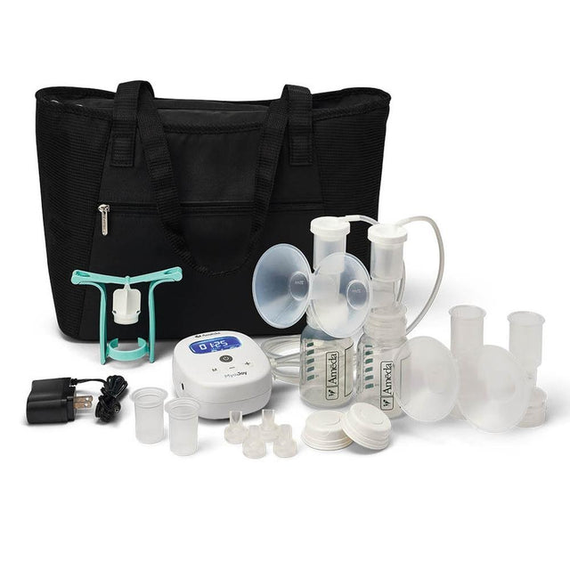 Ameda Mya Joy Portable Electric Breast Pump - Base, Large Tote, and Accessories Bundle