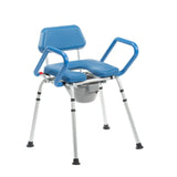 A right front angle of the Journey SoftSecure Uplift Toilet & Bedside Commode with Lift Assist