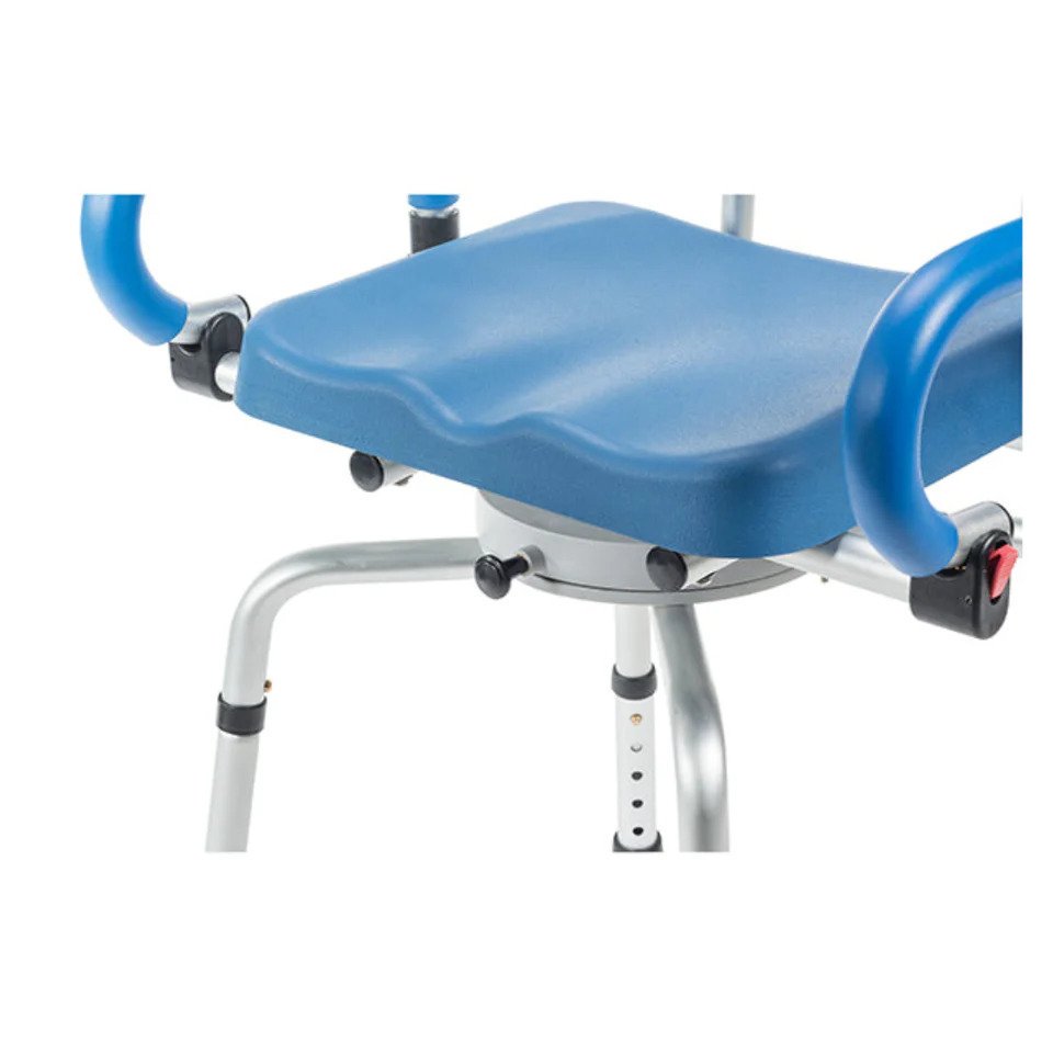 A close up of the Journey Rotating Shower Chair seat