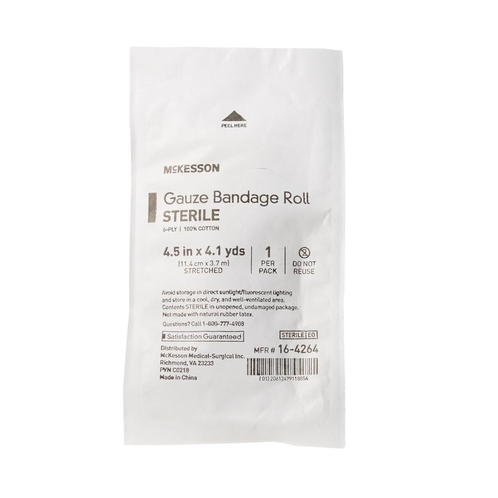 McKesson Cotton Sterile 6-Ply Fluff Bandage 4-1/2 Inch X 4-1/10 Yard Roll