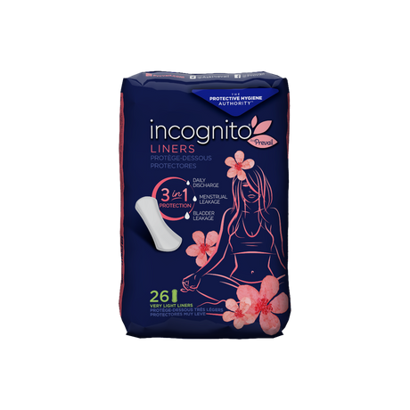 Prevail® Incognito® Absorbent 3-in-1 Postpartum Liner Pads (26 units per pack)