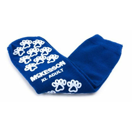 McKesson Terries™ Slipper Socks - Royal Blue - Adult Size 7.5-10 XL