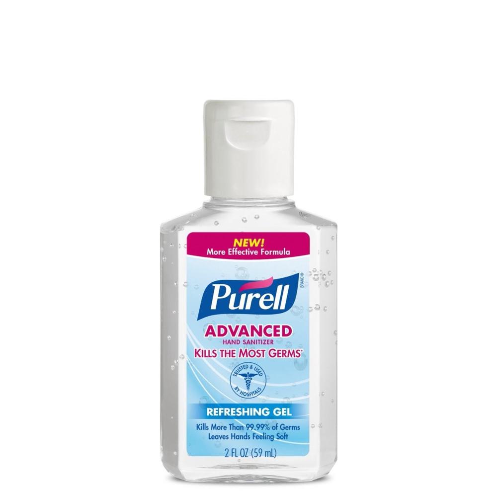 Purell Advanced Hand Sanitizer 70% Ethyl Alcohol Gel 2 oz Bottles Case of 24