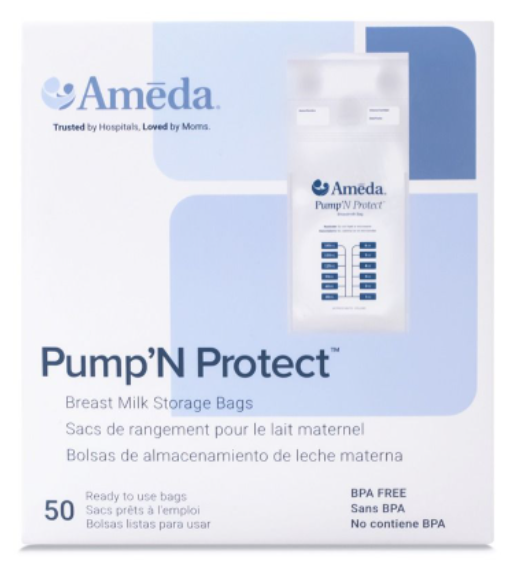 Ameda® Pump 'N Protect™ 6 oz. Plastic Breast Milk Storage Bag In Box 50 Count