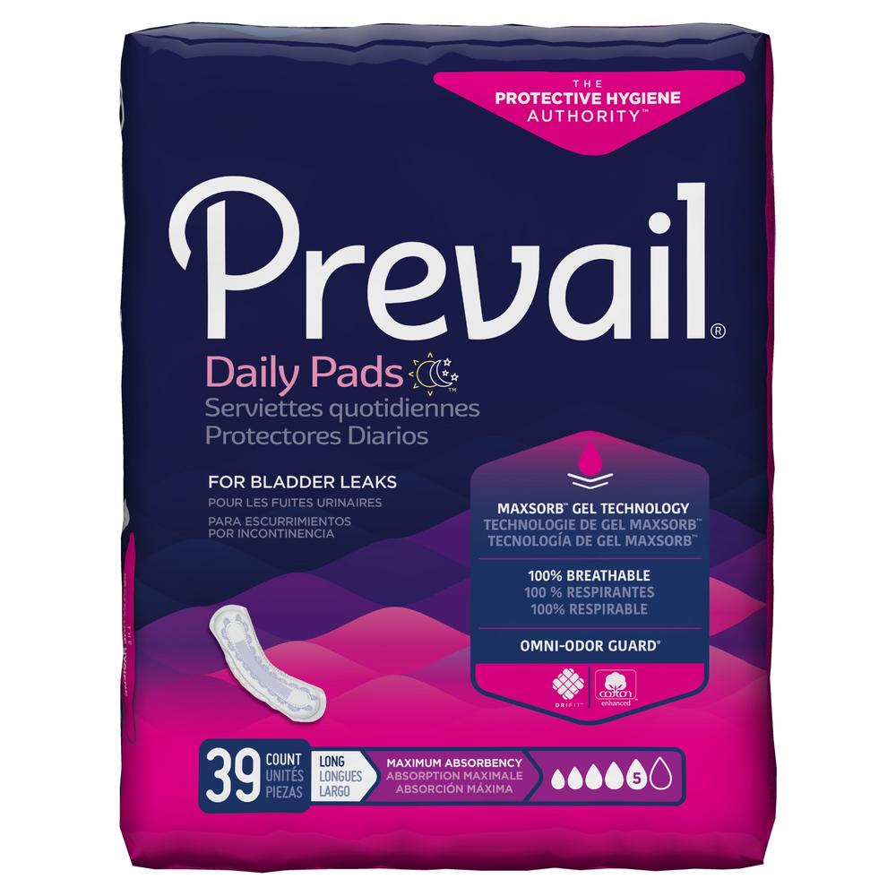 Prevail® Daily Pads Adult Disposable Heavy-Absorbent Bladder Control Pad, 13 Inch Length