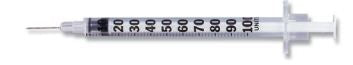 Ultra-Fine™ Lo-Dose™ Insulin Syringe with Needle 1 mL 29 Gauge 1/2 Inch Attached Needle Without Safety Case of 200