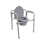 McKesson Folding Fixed Arm Steel Commode Chair