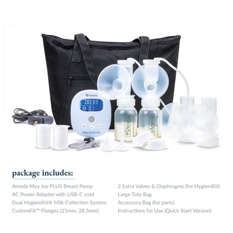 Ameda Mya Joy PLUS Rechargeable, Quiet, and Portable Double Breast Pump