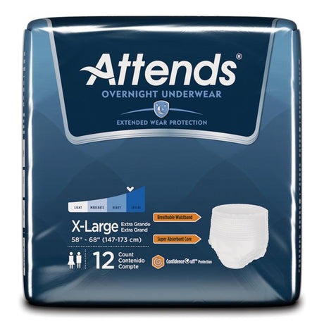 Attends® Bariatric Moderate Absorbency Adult Underwear Size 2X-Large Bag of 12