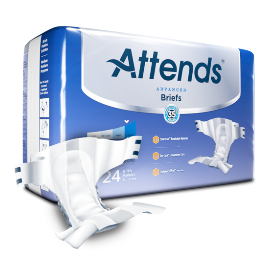 Attends® Advanced Heavy Absorbency  Disposable Incontinence Brief