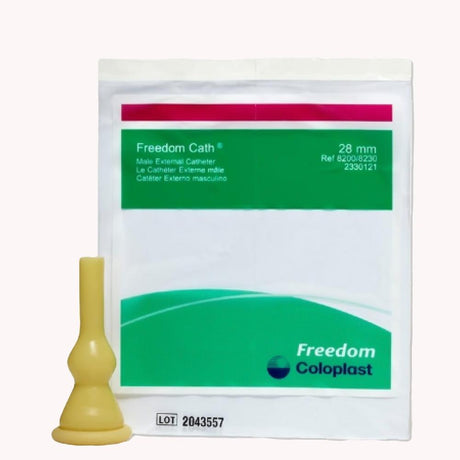 Coloplast Freedom Catheter Male External Condom with packaging