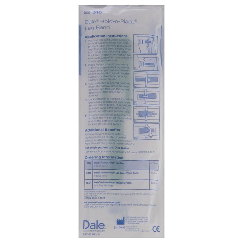 Rear view of the Dale® Foley Catheter Holder packaging showing product details