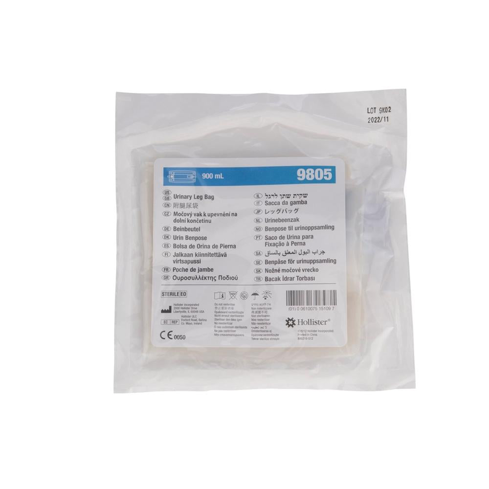 Hollister Urinary Leg Bag 900 mL Product Packaging