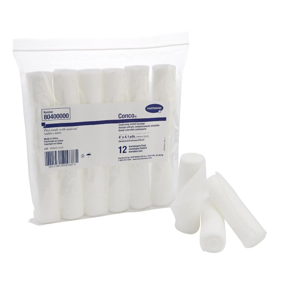 Conco NonSterile Conforming Bandage, 4 Inch x 4-1/10 Yard (Box of 12)