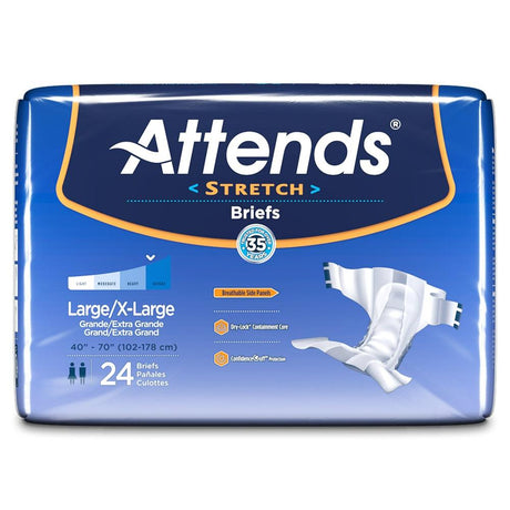 Attends® Heavy Absorbency Incontinence Brief Stretch Large / X-Large (Bag of 24)
