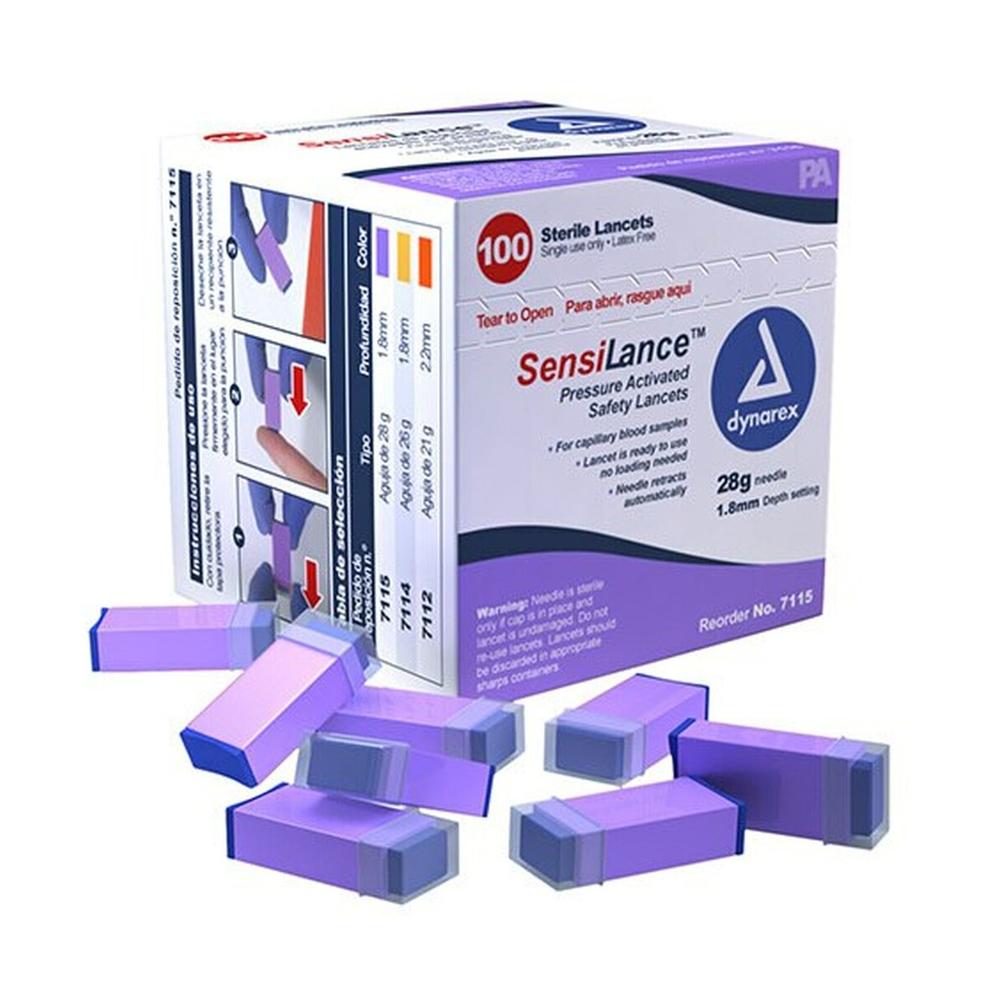 SensiLance™ Safety Lancet 1.8 mm Fixed Depth 28 Gauge 100 ct.