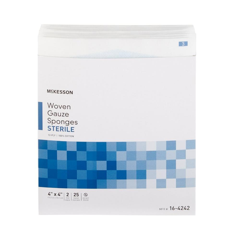 McKesson Sterile Gauze Sponge, 4 x 4 Inch (Box of 25)