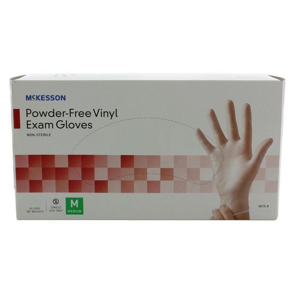 McKesson Powder-Free Exam Gloves Medium Box of 100