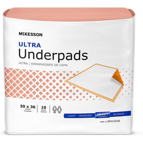 McKesson Ultra Disposable Fluff / Polymer Heavy Absorbency Underpad