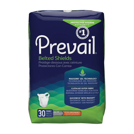 Prevail® Light Absorbency Belted Shield One Size Fits Most 30 Pack