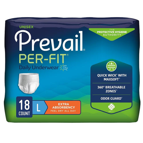 Prevail® Per-Fit® Heavy Absorbency Incontinence Brief Size Large 18 Pack