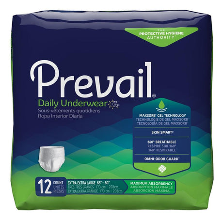 Prevail® Daily Moderate Absorbency Underwear  Size XX-Large 12 Pack