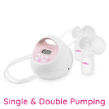 Spectra S2 Plus Electric Breast Pump Attached to Bottles