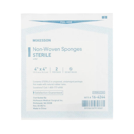 McKesson Sterile Nonwoven 4-Ply Square Sponge, 4 x 4 Inch