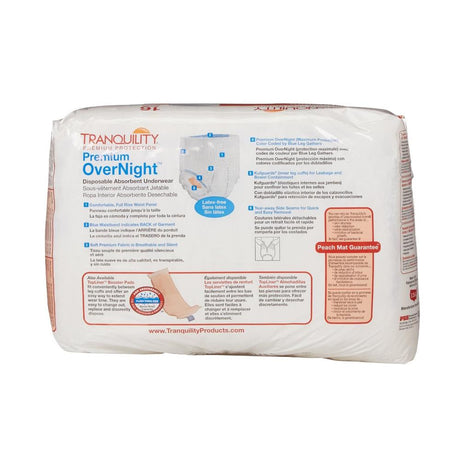 Back of Bag Tranquility® Premium OverNight™ Heavy Absorbency Underwear