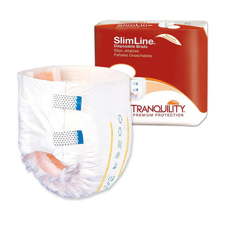 Tranquility® Slimline® Heavy Absorbency Incontinence Brief Size Medium Bag with Image Of Brief