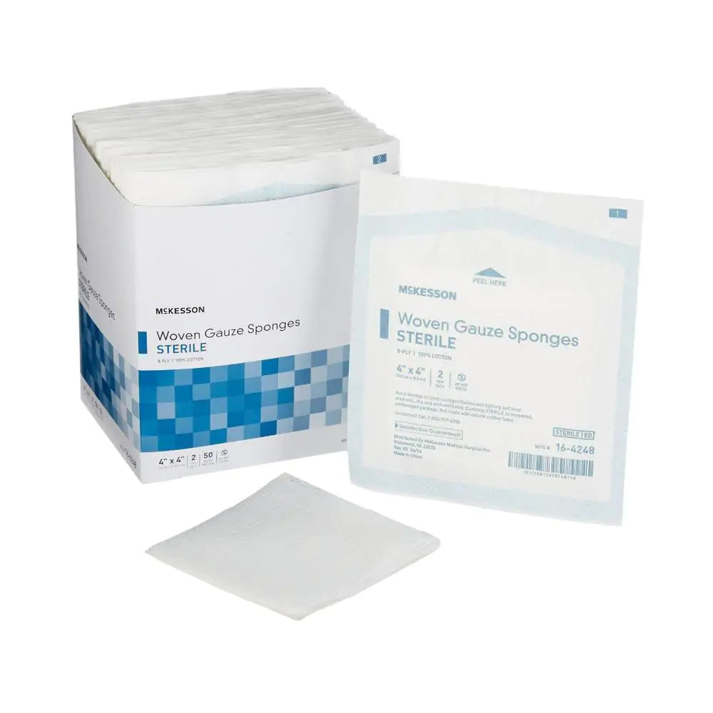 McKesson Sterile Gauze 8-Ply Square Sponge, 4 x 4 Inch – Apria Home