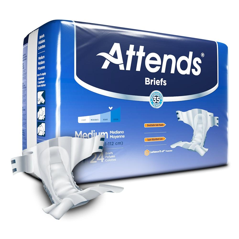 Attends® Heavy Absorbency Adult Incontinence Brief Medium (Case of 96)